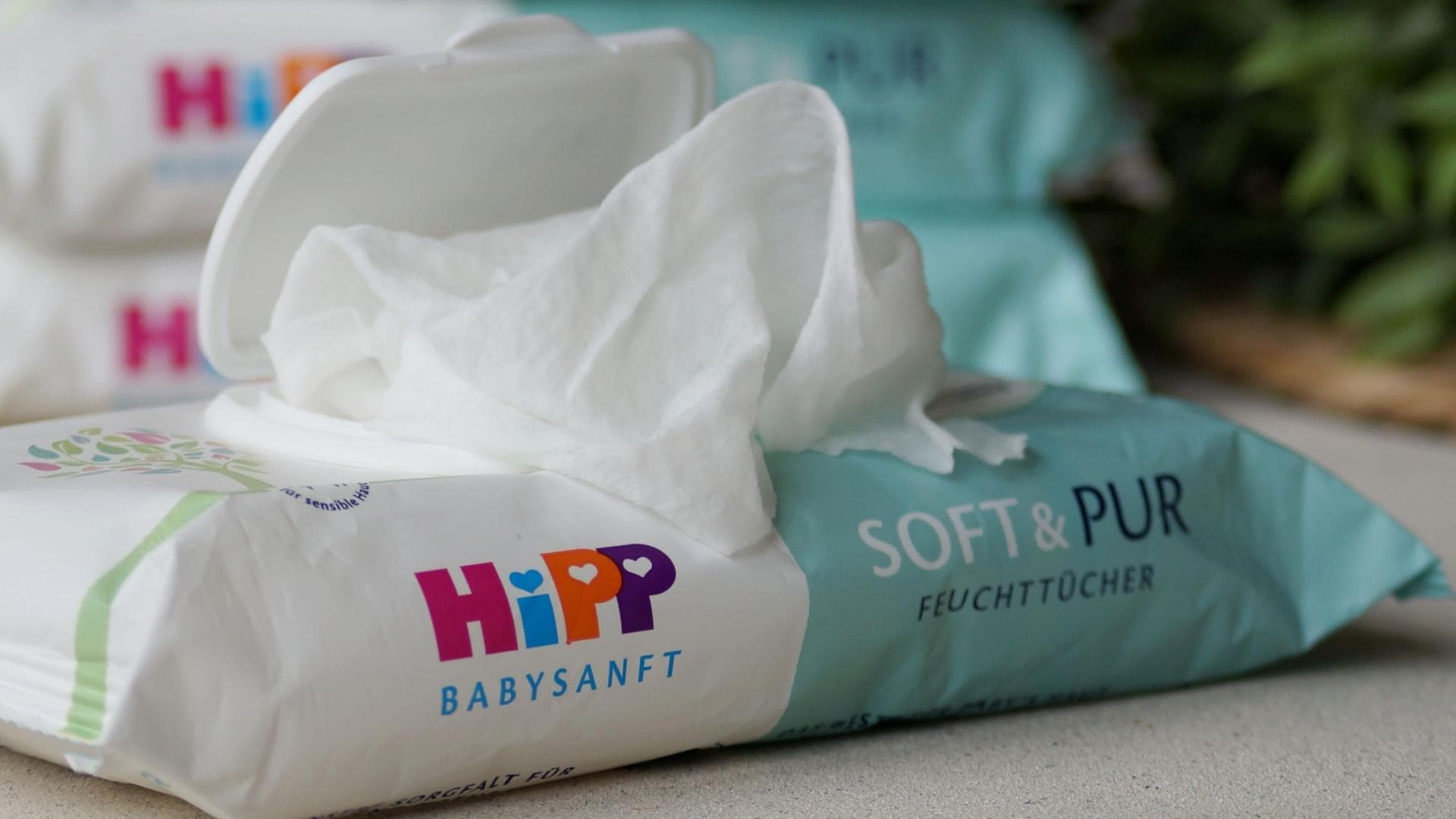 HiPP Feuchttücher mit Pop up-Verschluss.