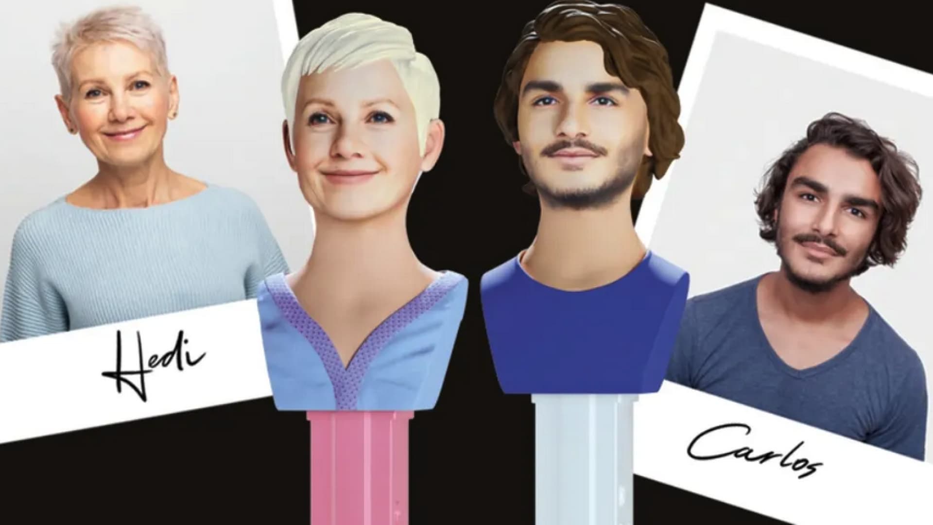Pez-Spender nach persönlicher Vorlage. PEZ MyHEAD