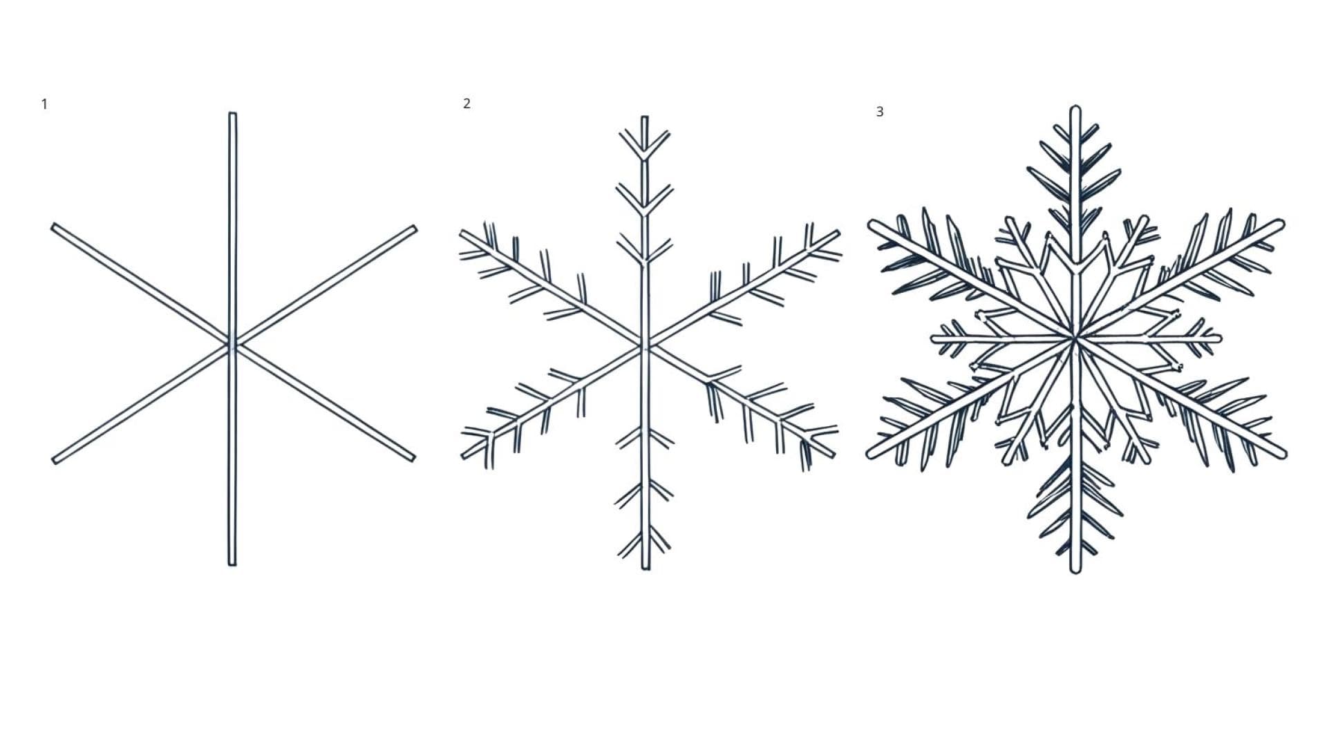 Schneeflocken zeichnen Schritt-für-Schritt-Anleitung