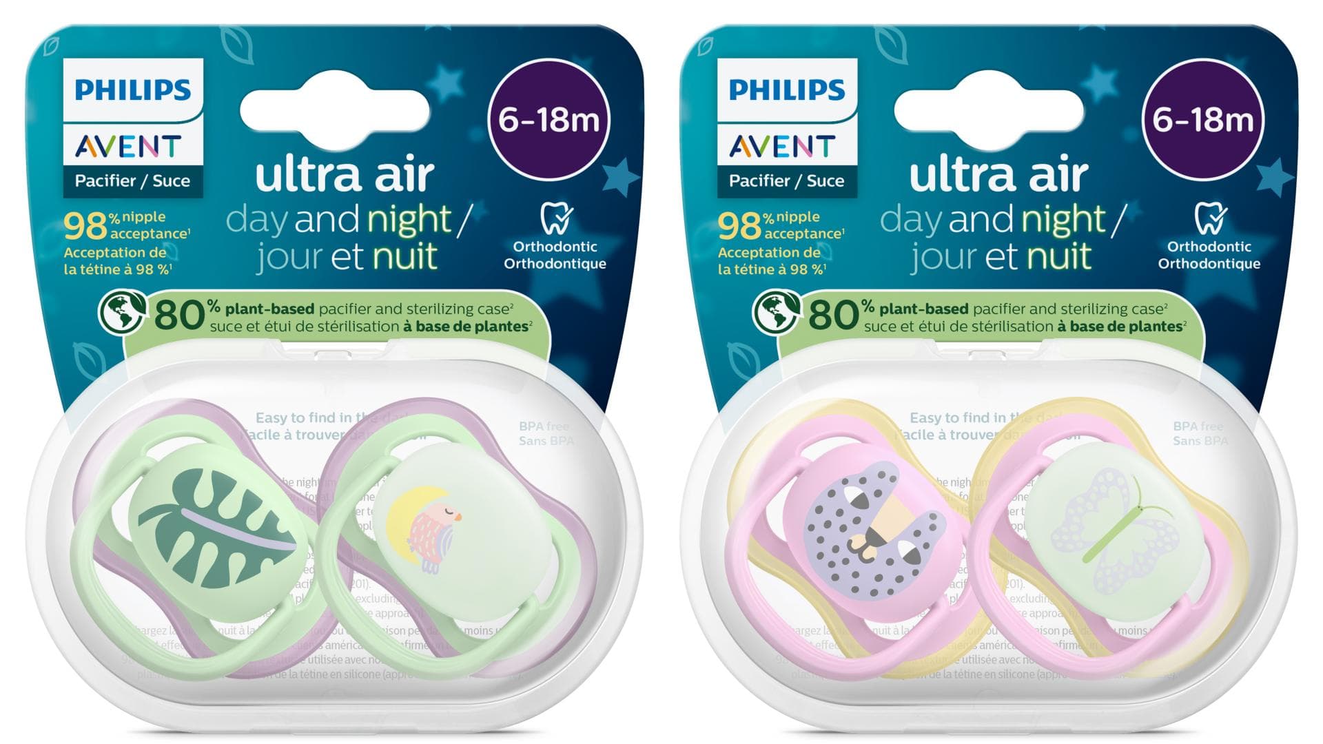 Die neuen Schnuller von Philips Avent mit pflanzenbasiertem Material.