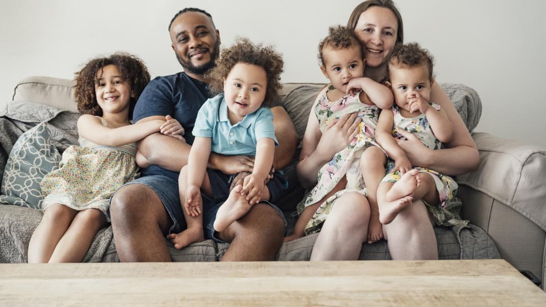 Sechsköpfige Familie