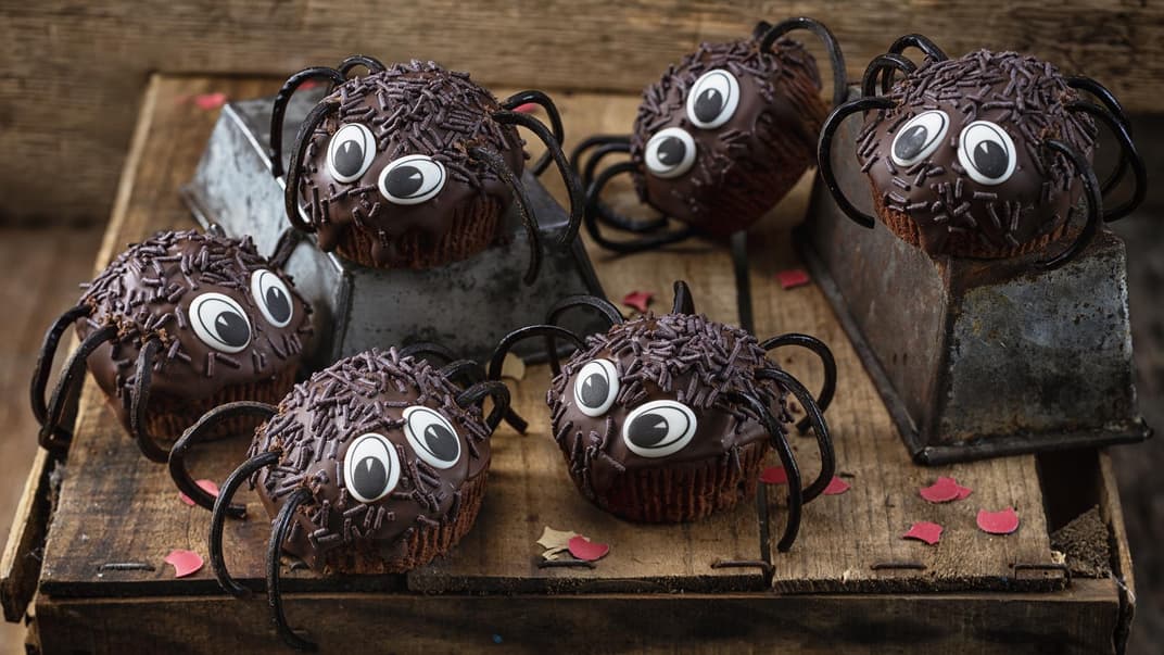 Schoko-Spinnen aus Muffins