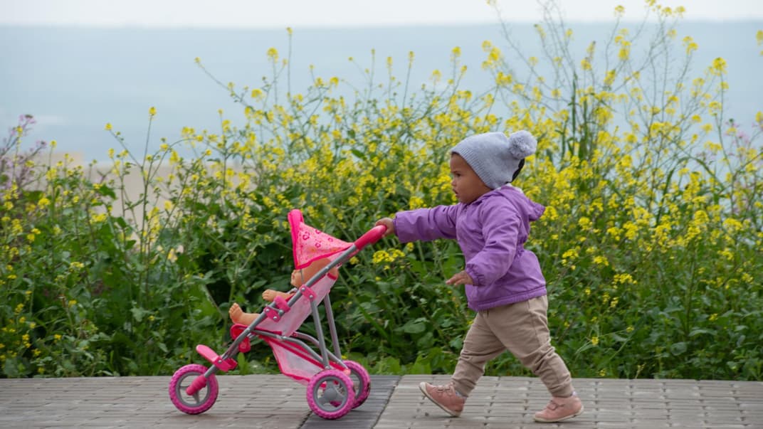 Puppenwagen sind ein wunderbares Spielzeug für Kinder.