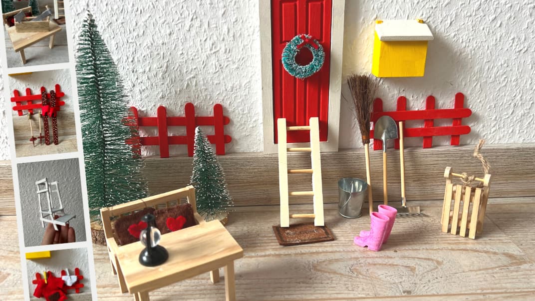 Viel Wichteltür-Zubehör könnt ihr easy selber basteln.