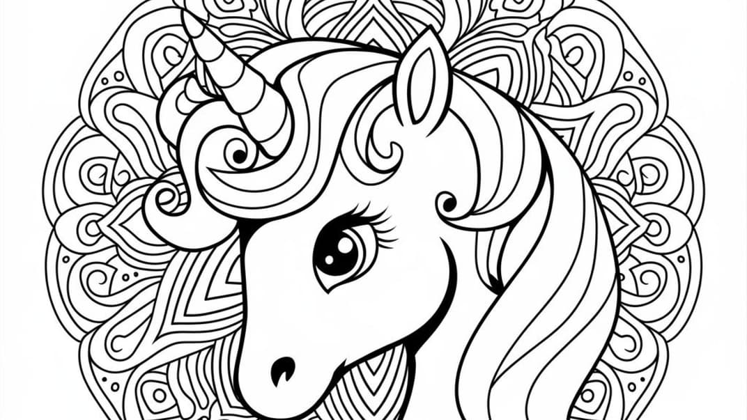 Mandala Einhorn Ausmalbild