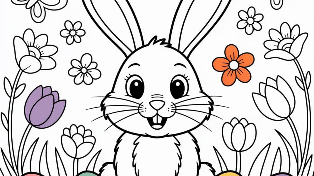 Osterhase Ausmalbild einfach