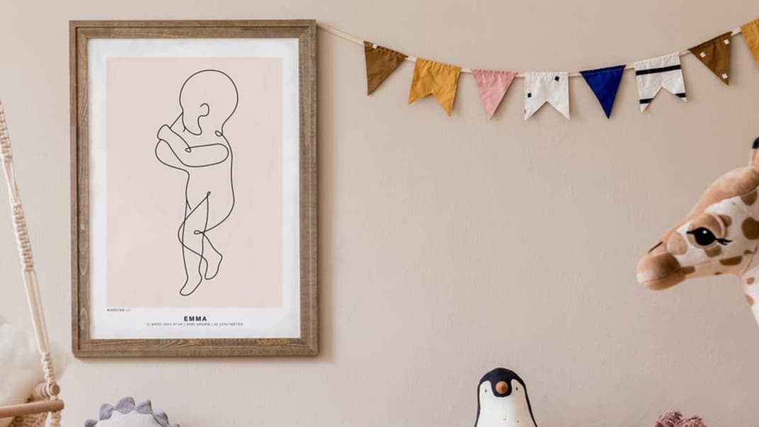 Ein Babyposter ist ein toller Blickfang für das Kinderzimmer. 