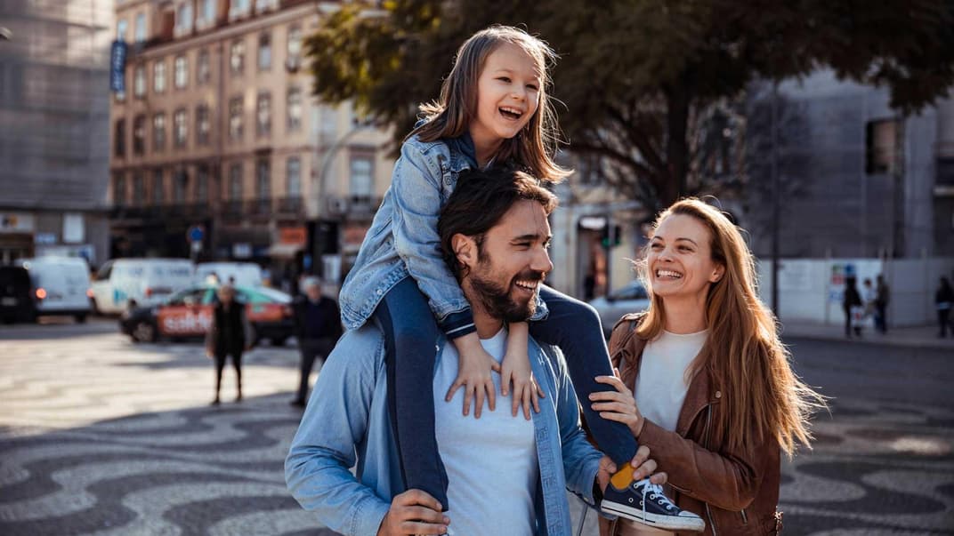 Glückliche Familie.