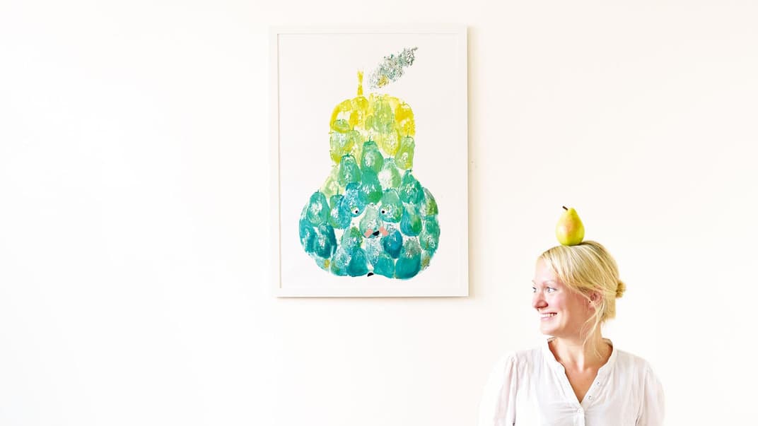 Birne Bernd entsteht durch einen Birnendruck. 