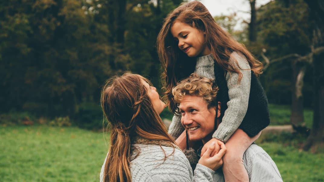 Dreiköpfige Familie.