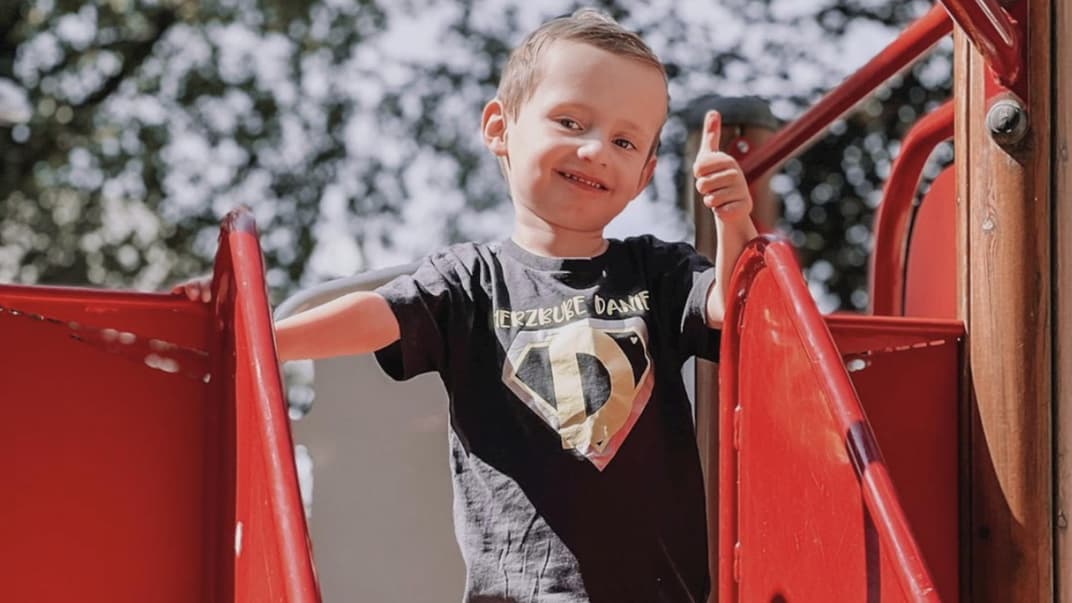 September 2022: Herzbube Daniel hat nun mit dem Kindergarten begonnen.