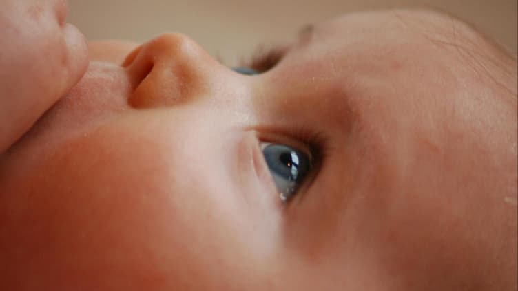 Babygesicht von der Seite
