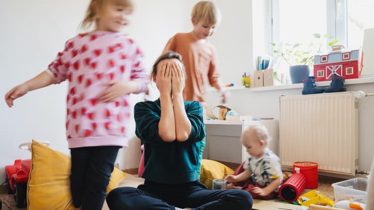 Wilde Kinder, geschaffte Mama.