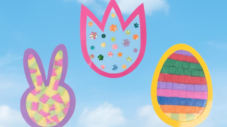 Verschiedene Fensterbilder für Ostern.