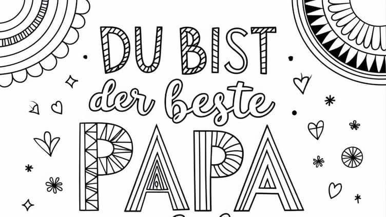 Ausmalbild Vatertag kostenlos
