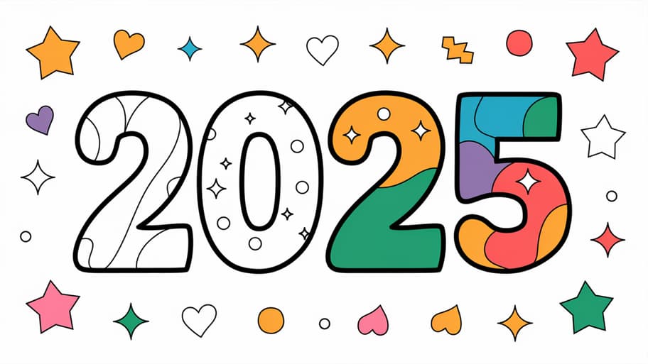 Jahresplanung 2025:  Kreative Entspannung mit Ausmalbildern –  Kostenlos & Für Alle!