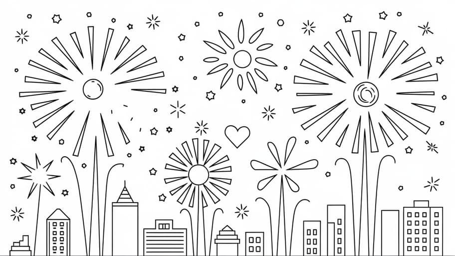  Ausmalbilder für Silvester – kostenlos zum Ausdrucken Illustration 