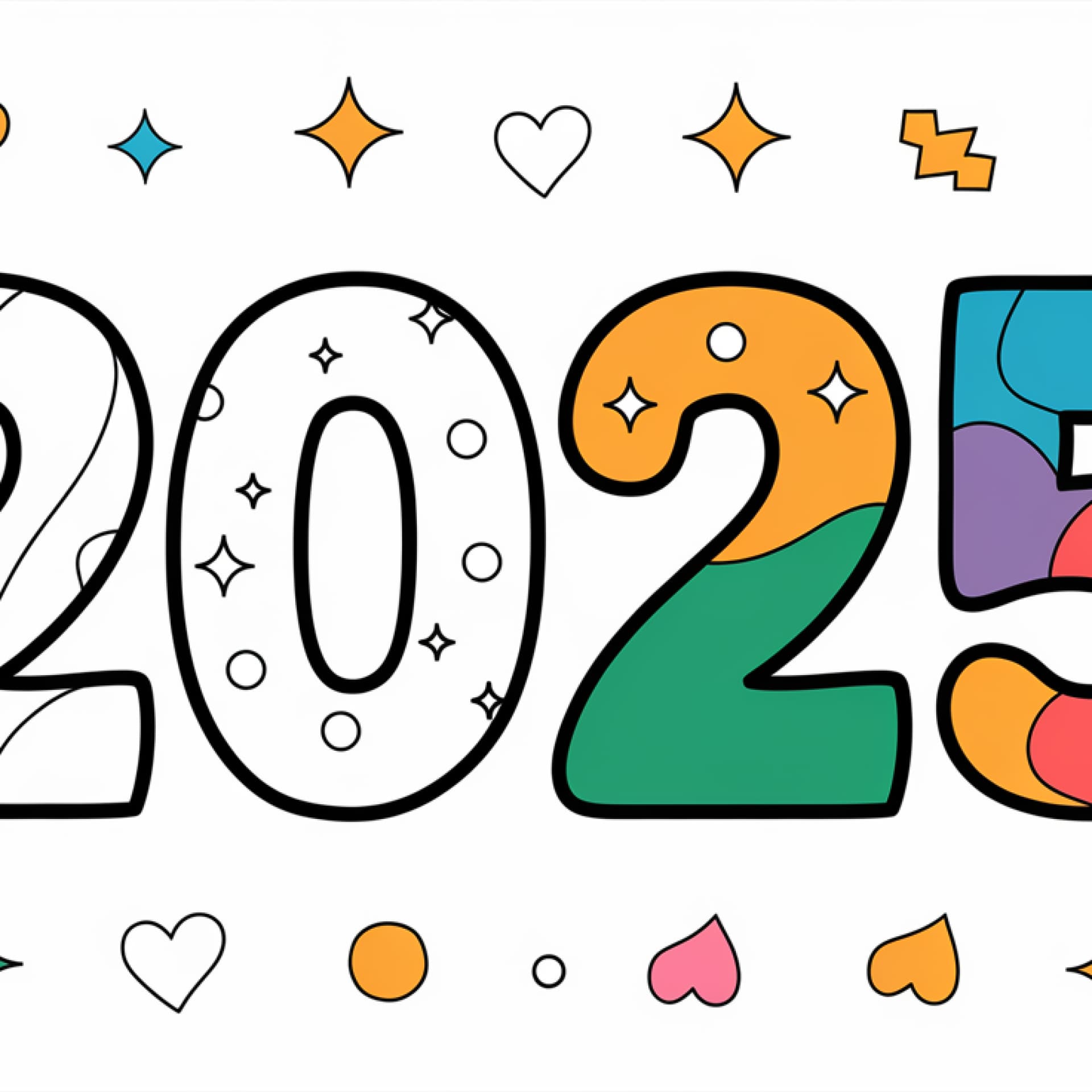 Ausmalbild für Silvester