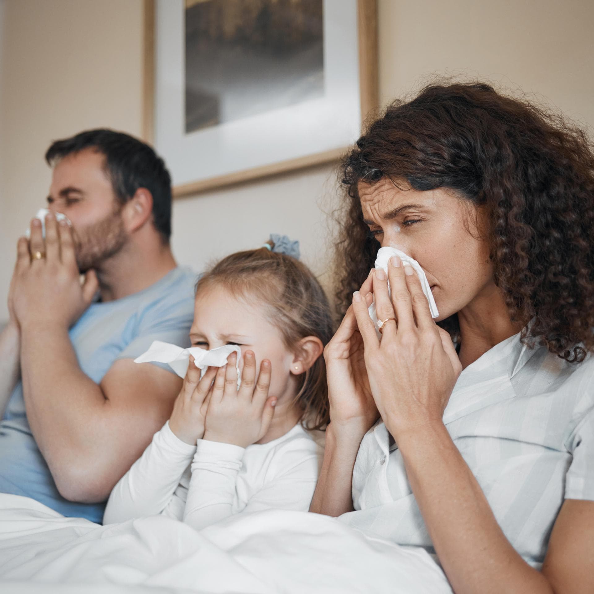 Familie hat Schnupfen 