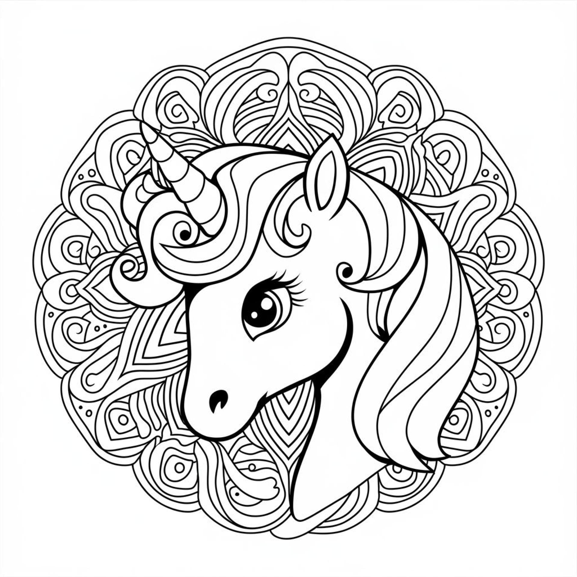 Mandala Einhorn Ausmalbild