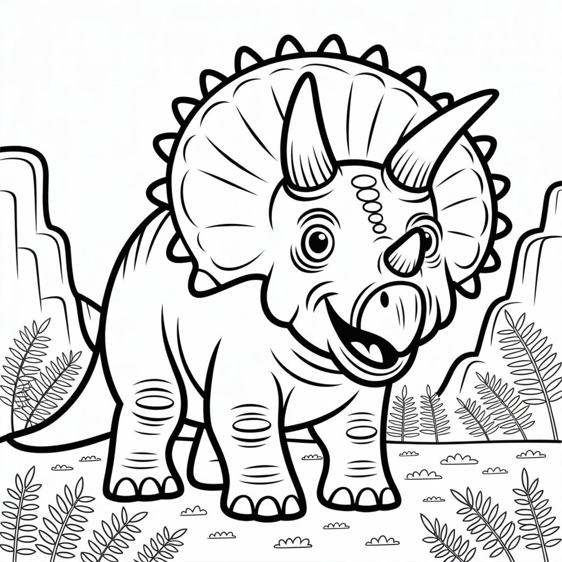 Malvorlage süßer Triceratops