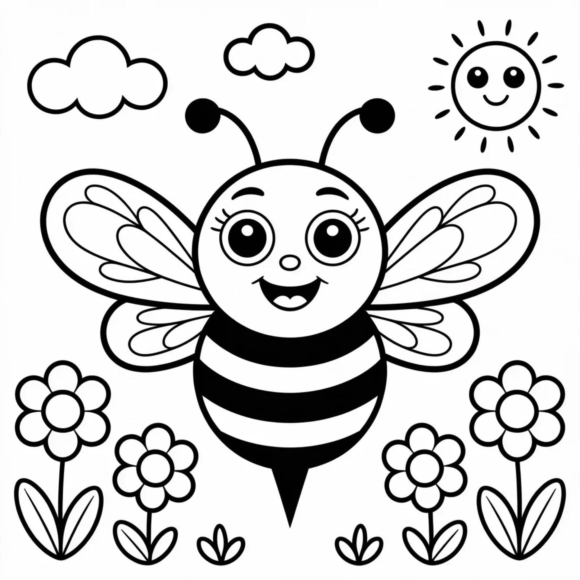 Ausmalbild Biene