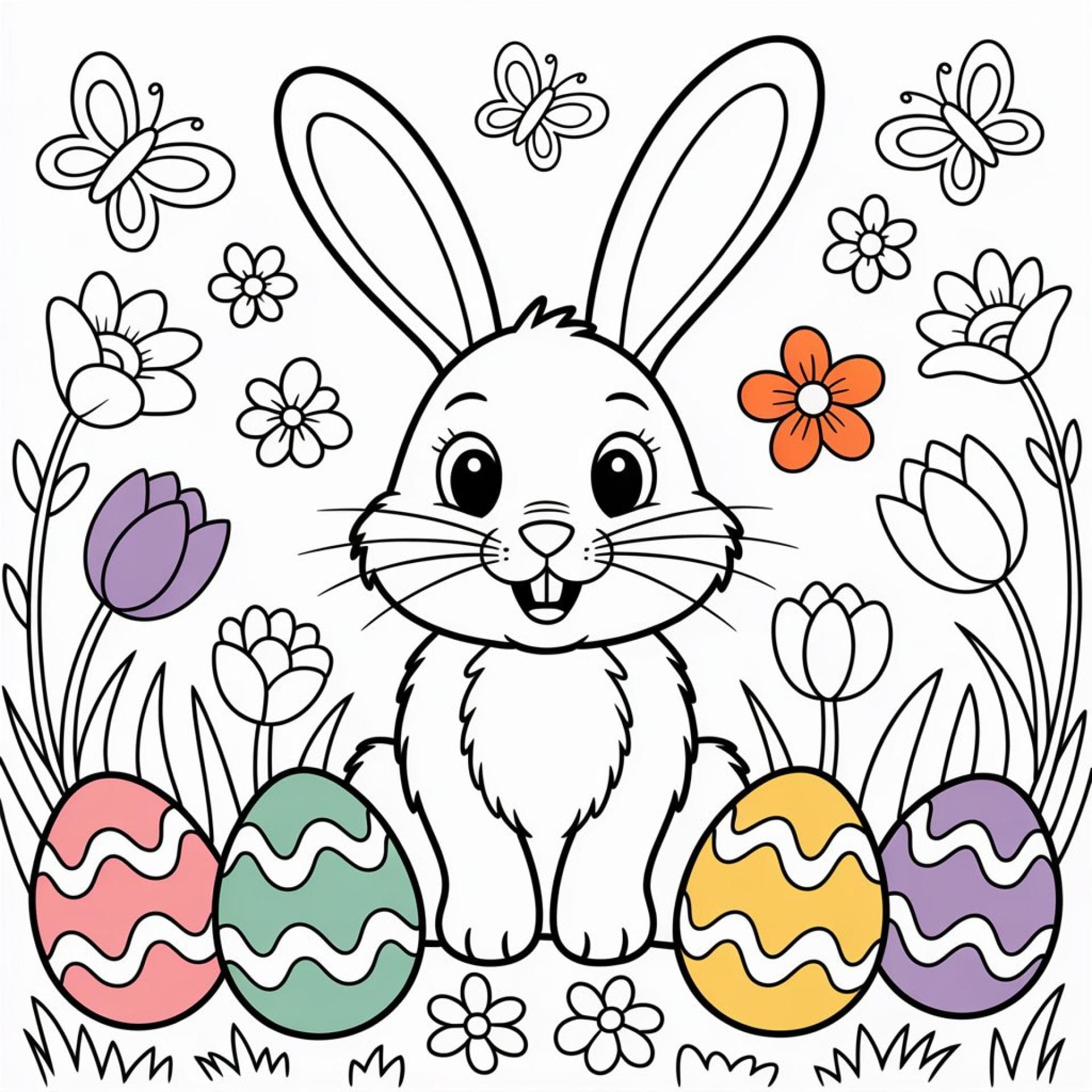 Osterhase Ausmalbild einfach