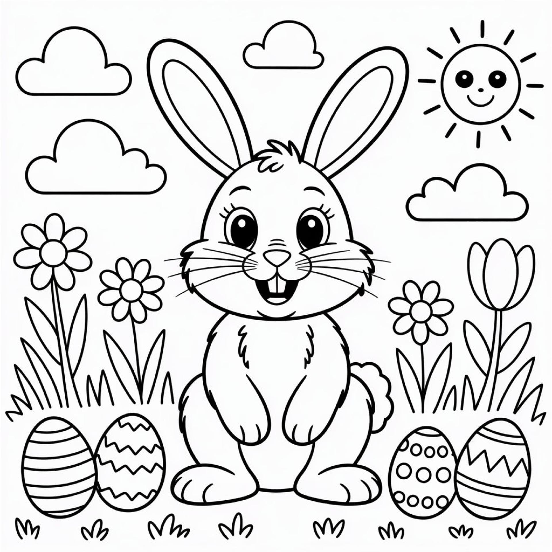 Malvorlage süßer Osterhase