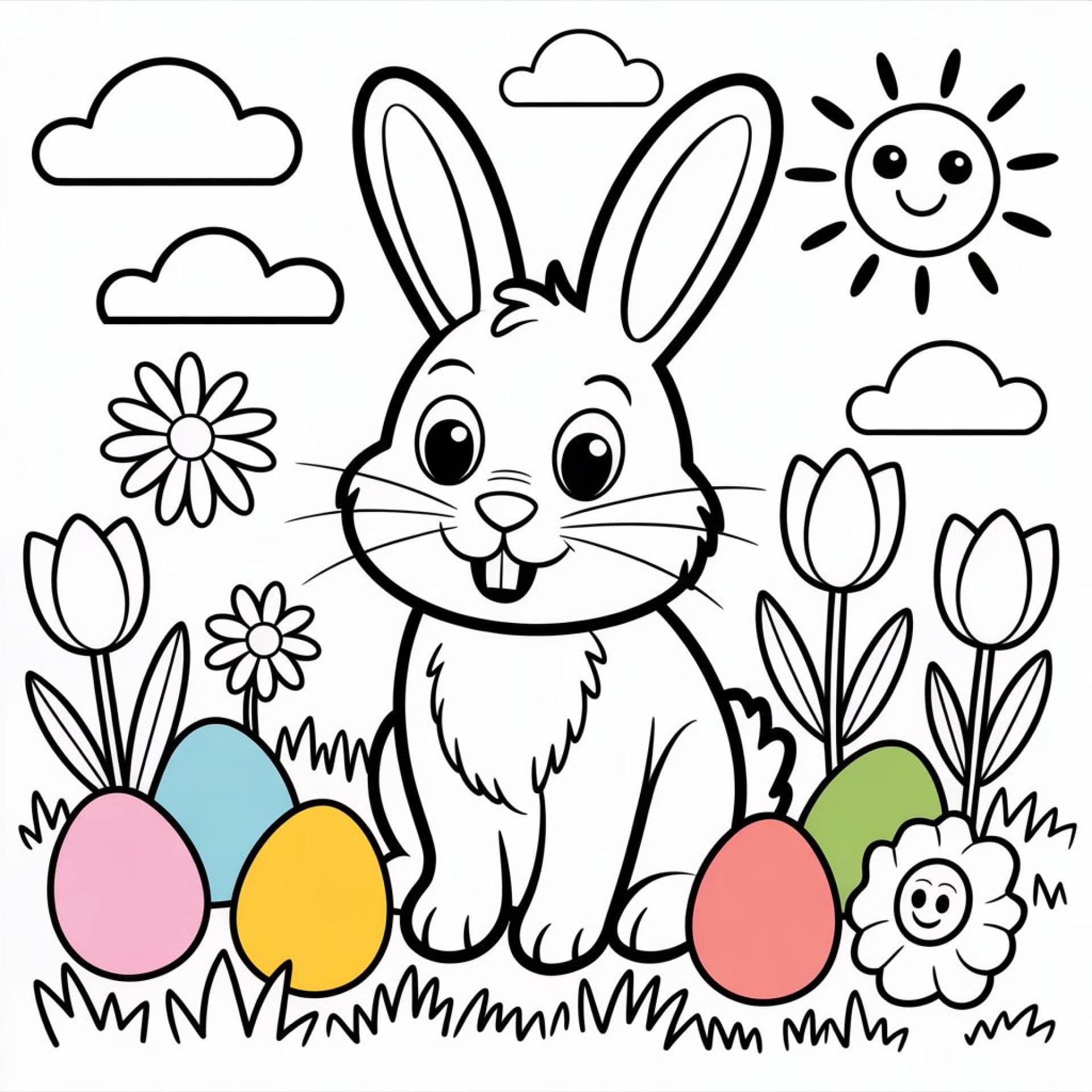 Osterhase Ausmalbild einfach