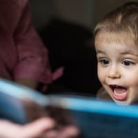 Junge liest ein Kinderbuch