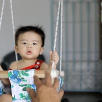Baby in Babyschaukel