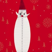 Ein selbst gebastelter Adventskalender, dei dem man dem Weihnachtsmann jeden Tag ein Stück Bart abschneiden kann. 