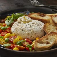Burrata mit Tomate und Brot