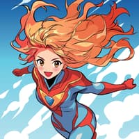 Anime-Mädchen mit roten Haaren.