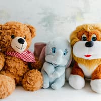 Drei Kuscheltiere
