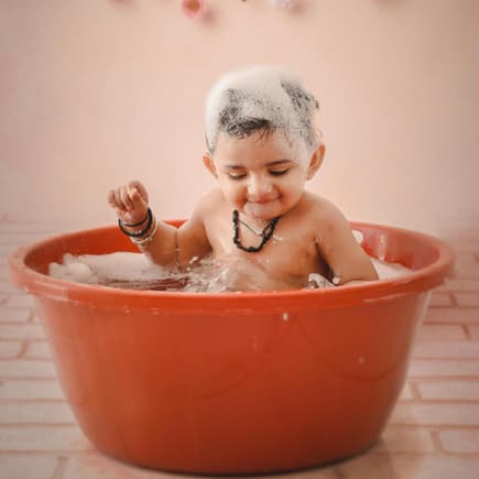 Baby badet.