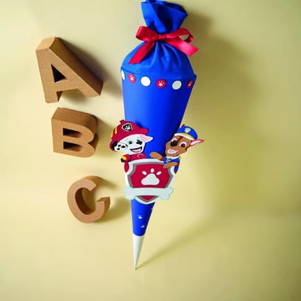Eine selbst gebastelte Paw-Patrol-Schultüte 