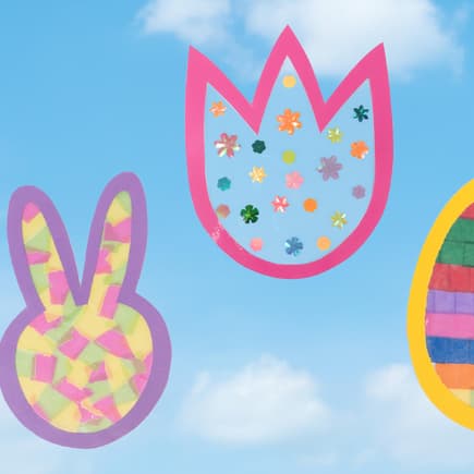 Verschiedene Fensterbilder für Ostern.