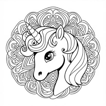 Mandala Einhorn Ausmalbild