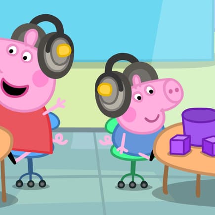 Bei Peppa Wutz: Schorsch bekommt ein Hörgerät.