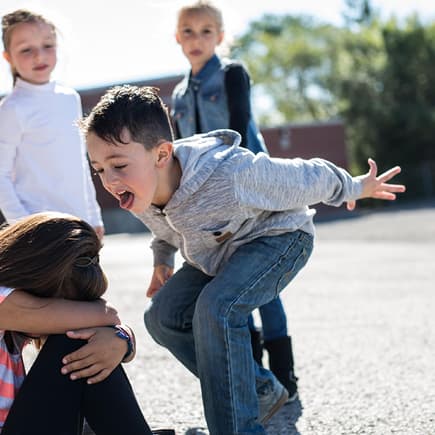 Gruppenzwang führt häufig zu Mobbing unter Kindern. 