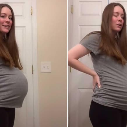 Jap, das ist ein und derselbe Babybauch, nur eine Sekunde später. 
