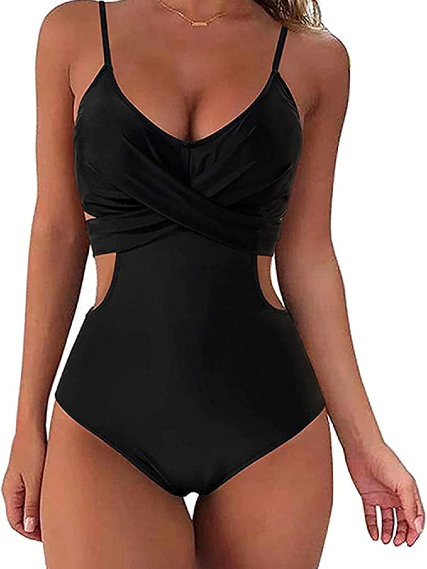 Straffender Badeanzug mit Cut-out