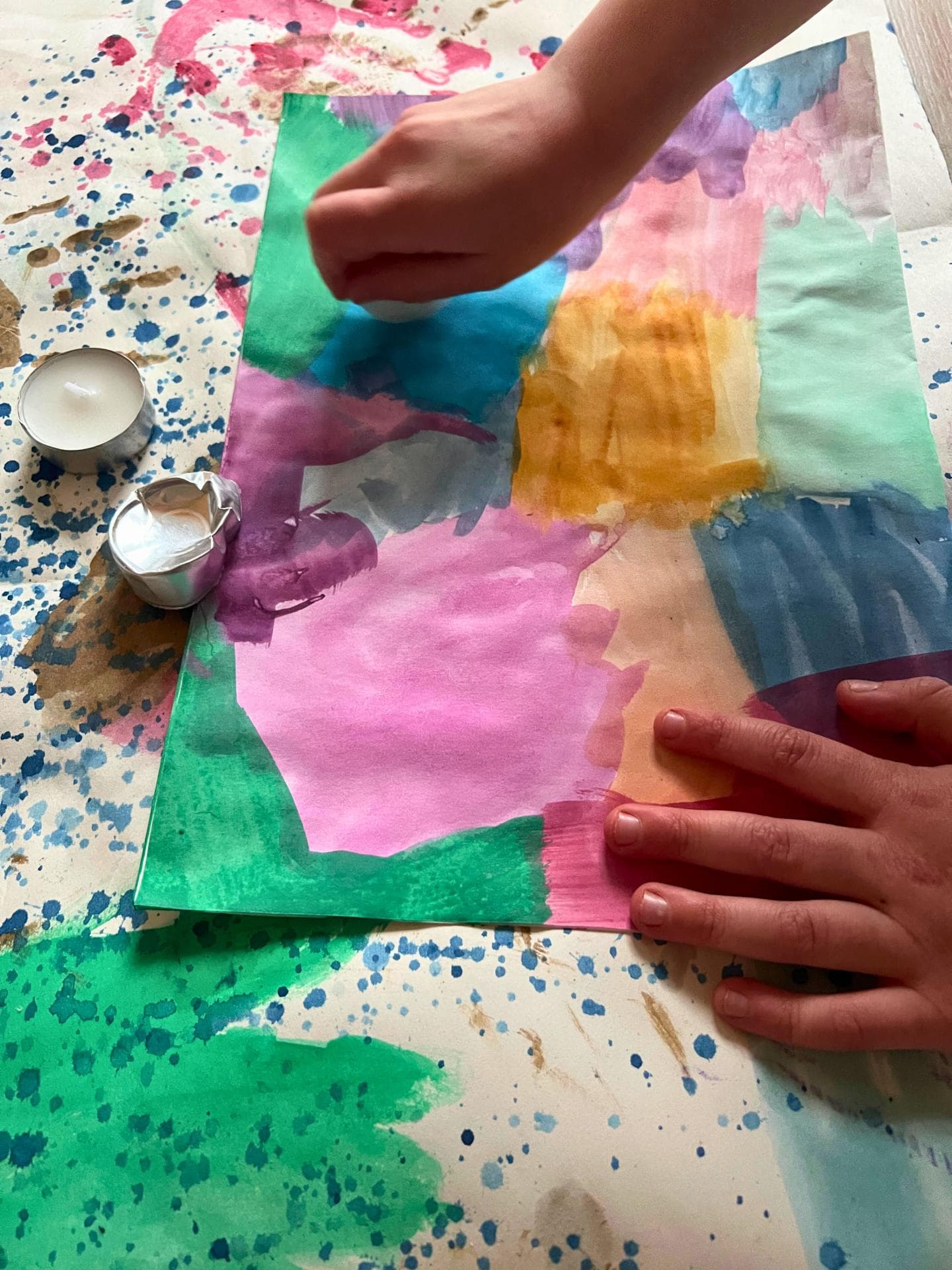 Kratzpapier mit Wasserfarben