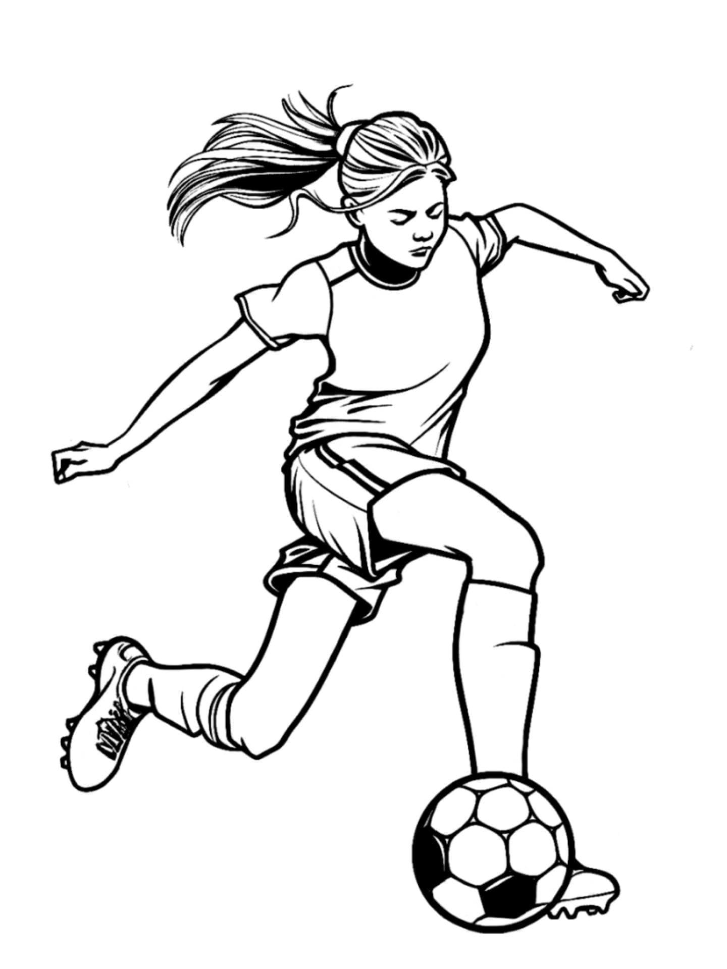 Malvorlage Fußballerin