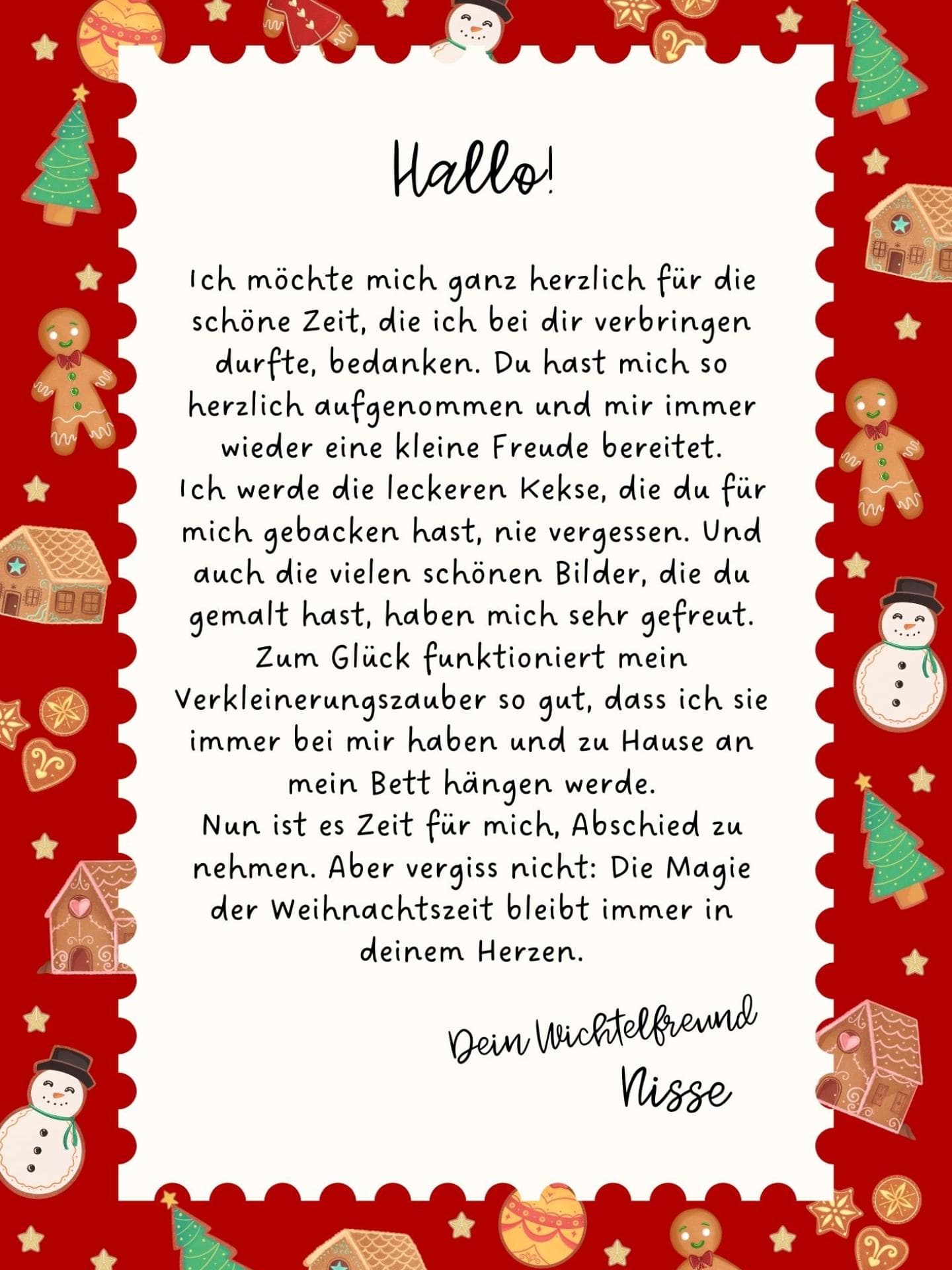Wichtelbrief zum Abschied