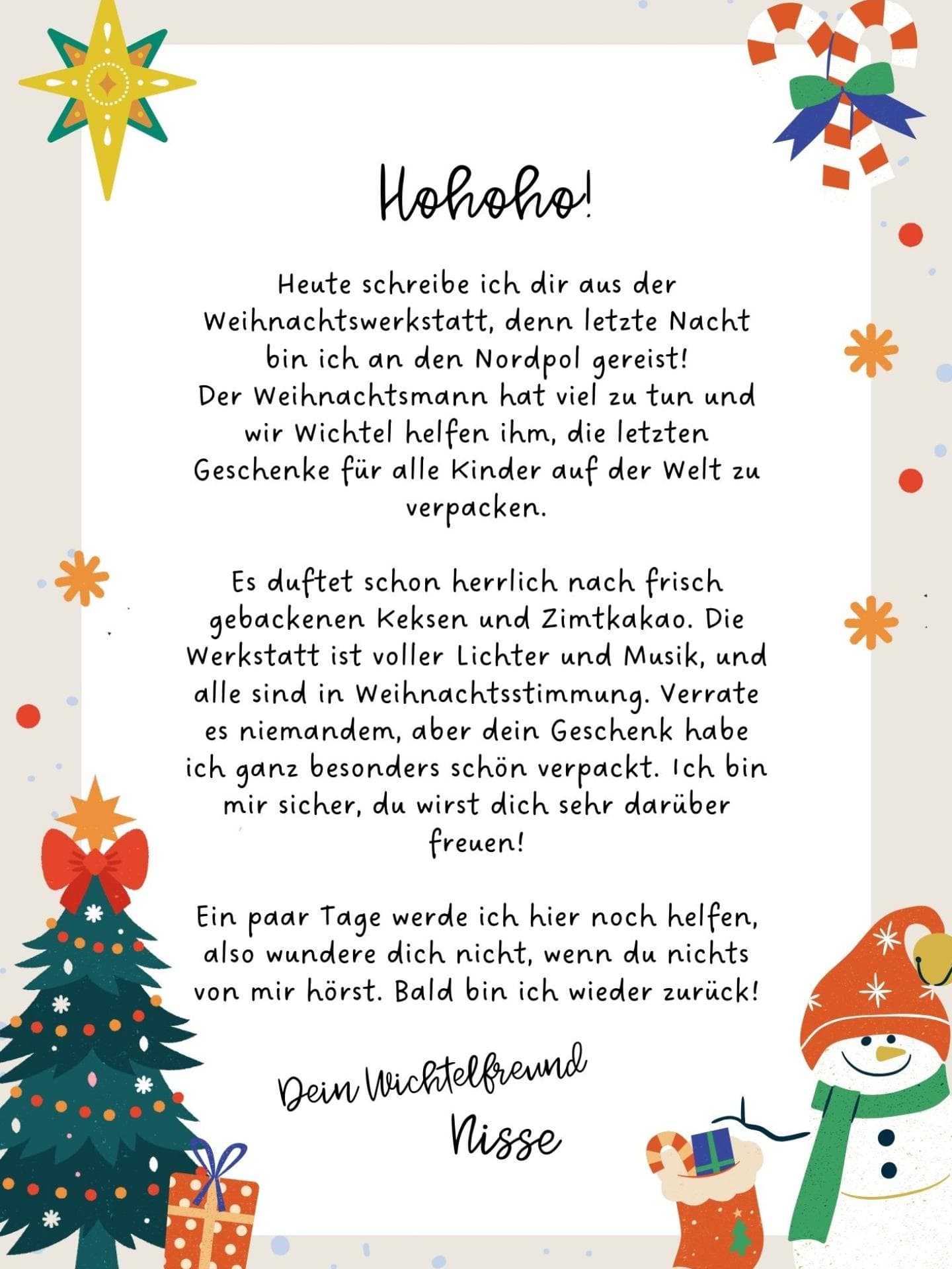 Wichtelbrief aus der Werkstatt
