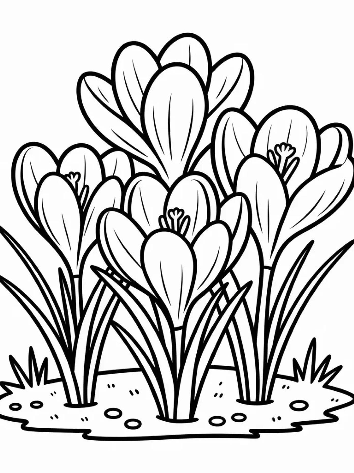 Ausmalbild Frühling Krokusse