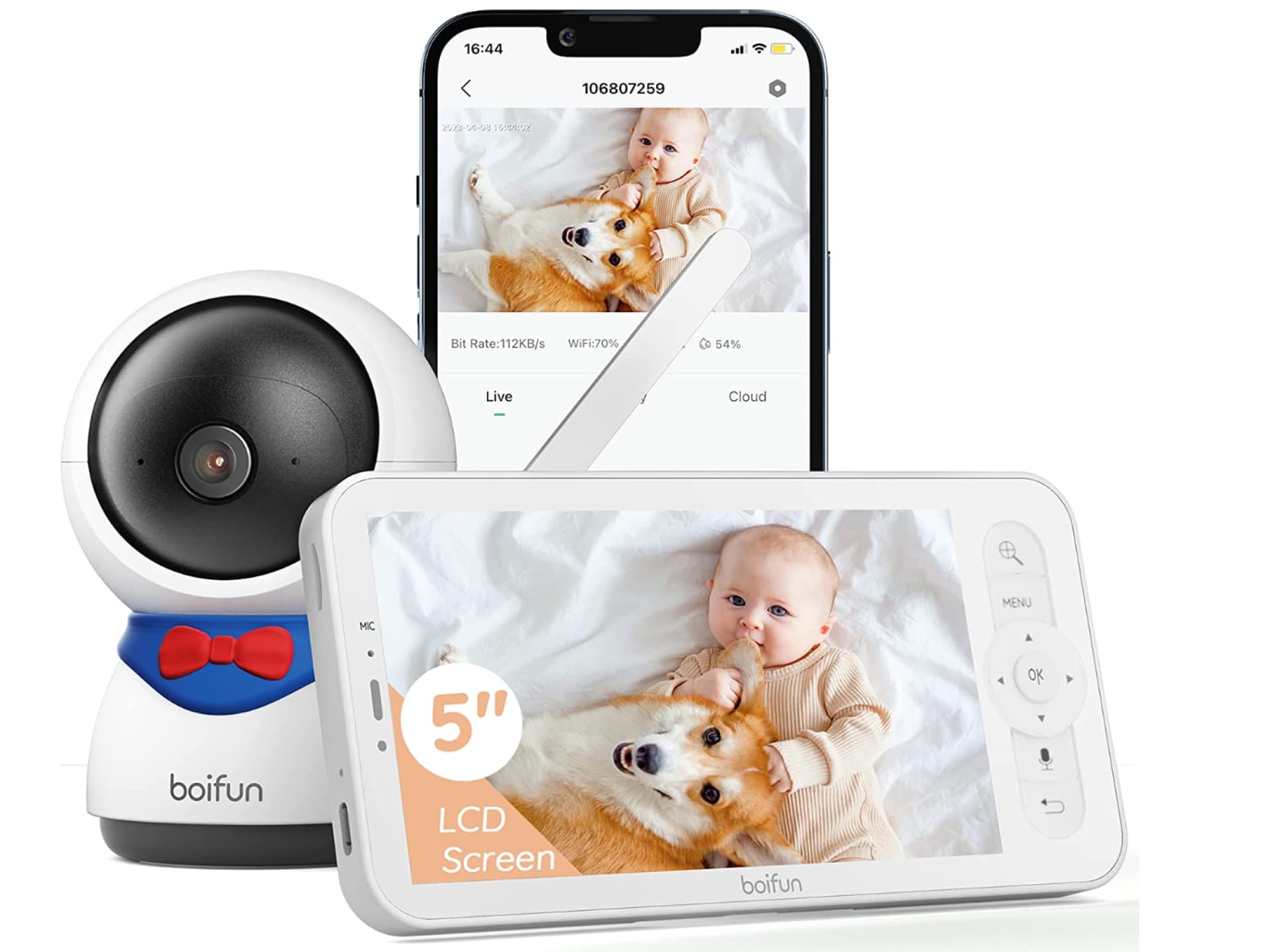Babyphone mit Kamer und App von "Boifun"