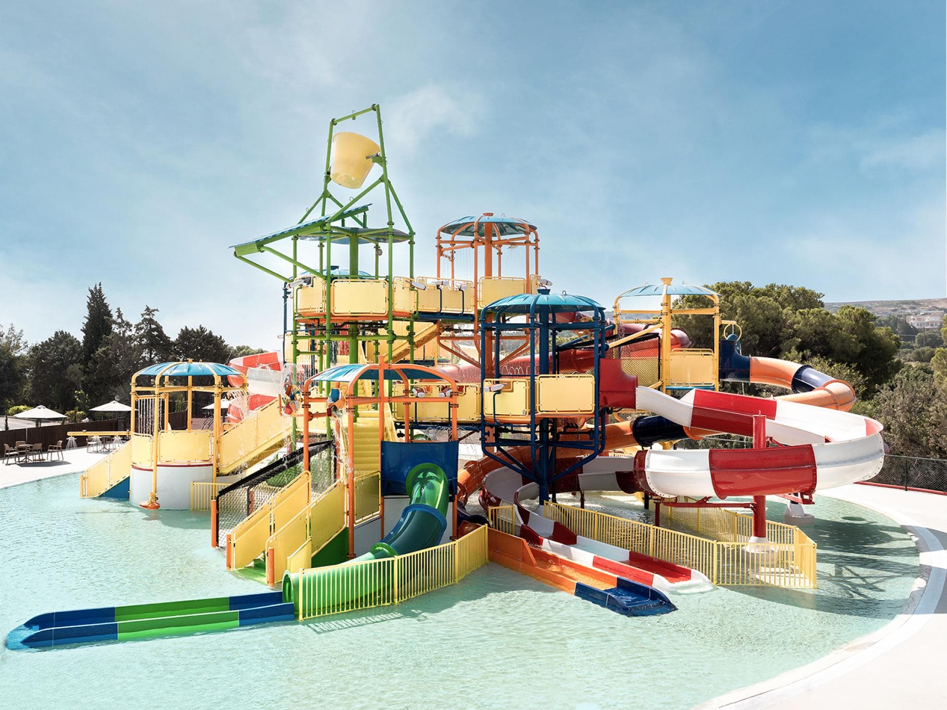 Der Wasserpark des Helea Family Beach Resorts auf Rhodos